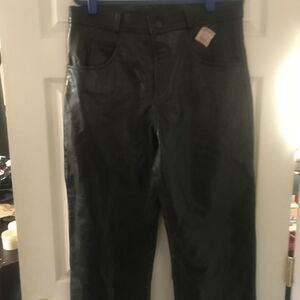 Xelement Men's 'Classic' BlackFit Leather Motorcycle Biker Pants Size 36 NWOT